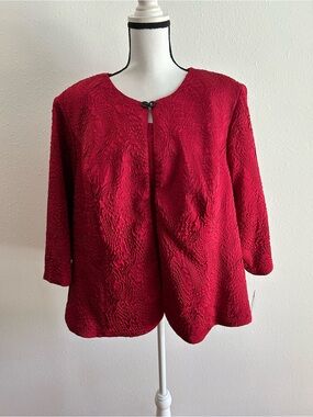 Alex Evenings Twinset Women’s Plus Size 3X Red Textured Cocktail Evening